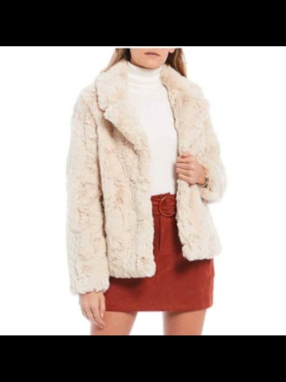 Jou Jou Plush Cream Faux Fur Teddy Jacket